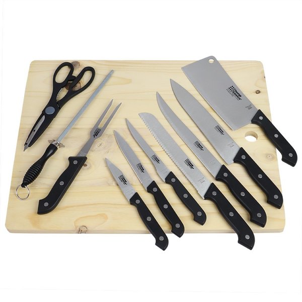 Home Basics Home Basics 10 Piece Knife Set with Cutting Board ZOR96173